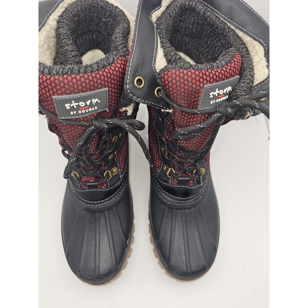 Storm Cougar Creek Women's Snow Boots  Brown, Red, White Faux Fur Sz. 10